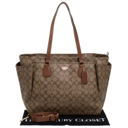 Coach Brown Signature Canvas Baby Diaper Bag