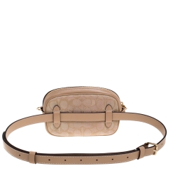Coach Beige Signature Canvas and Leather Ivie Convertible Belt Bag