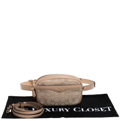 Coach Beige Signature Canvas and Leather Ivie Convertible Belt Bag