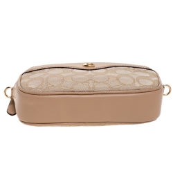Coach Beige Signature Canvas and Leather Ivie Convertible Belt Bag