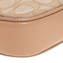 Coach Beige Signature Canvas and Leather Ivie Convertible Belt Bag