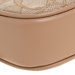Coach Beige Signature Canvas and Leather Ivie Convertible Belt Bag