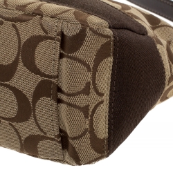 Pre Owned Coach Beige/Brown Signature Canvas Bag