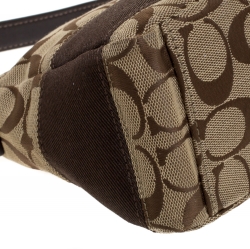 Pre Owned Coach Beige/Brown Signature Canvas Bag