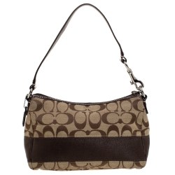 Pre Owned Coach Beige/Brown Signature Canvas Bag