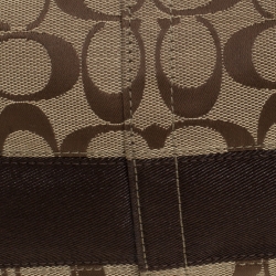 Pre Owned Coach Beige/Brown Signature Canvas Bag