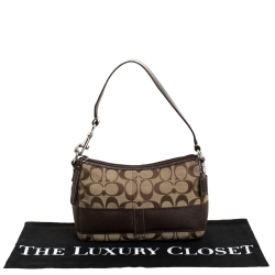 Pre Owned Coach Beige/Brown Signature Canvas Bag