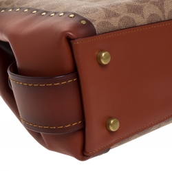 Pre Owned Coach Beige/Tan Coated Canvas and Leather Edie 31 Shoulder Bag