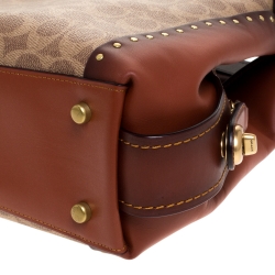 Pre Owned Coach Beige/Tan Coated Canvas and Leather Edie 31 Shoulder Bag