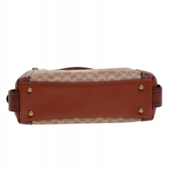 Pre Owned Coach Beige/Tan Coated Canvas and Leather Edie 31 Shoulder Bag