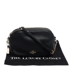 Pre Owned Coach black Leather Isla Chain Crossbody Bag