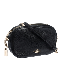 Pre Owned Coach black Leather Isla Chain Crossbody Bag