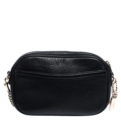 Pre Owned Coach black Leather Isla Chain Crossbody Bag