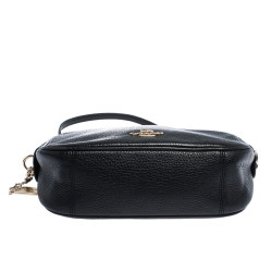 Pre Owned Coach black Leather Isla Chain Crossbody Bag