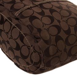 Pre Owned Coach Signature Bleecker Duffle Bucket Crossbody Bag