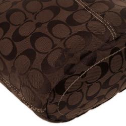 Pre Owned Coach Signature Bleecker Duffle Bucket Crossbody Bag