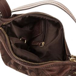 Pre Owned Coach Signature Bleecker Duffle Bucket Crossbody Bag
