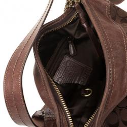 Pre Owned Coach Signature Bleecker Duffle Bucket Crossbody Bag