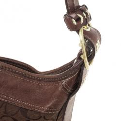 Pre Owned Coach Signature Bleecker Duffle Bucket Crossbody Bag