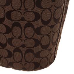 Pre Owned Coach Signature Bleecker Duffle Bucket Crossbody Bag