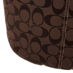 Pre Owned Coach Signature Bleecker Duffle Bucket Crossbody Bag