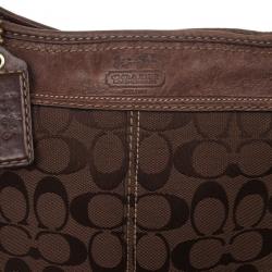 Pre Owned Coach Signature Bleecker Duffle Bucket Crossbody Bag