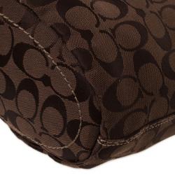 Pre Owned Coach Signature Bleecker Duffle Bucket Crossbody Bag