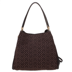 مملوكة مسبقًا Coach Brown Signature Canvas Edie 31 Shoulder Bag