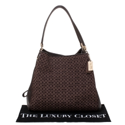 مملوكة مسبقًا Coach Brown Signature Canvas Edie 31 Shoulder Bag
