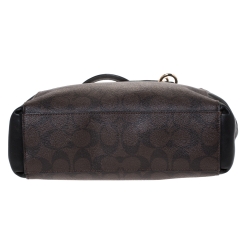 Coach Dark Brown/Black Coated Canvas Mini Christie Carryall Satchel