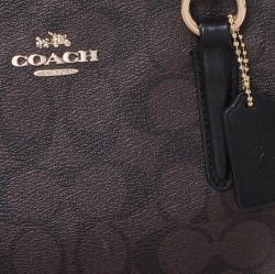 Coach Dark Brown/Black Coated Canvas Mini Christie Carryall Satchel