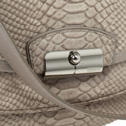Pre Owned Coach Kristin Embossed Python Hobo