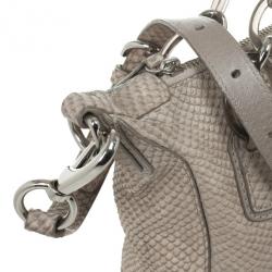 Pre Owned Coach Kristin Embossed Python Hobo