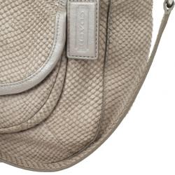 Pre Owned Coach Kristin Embossed Python Hobo