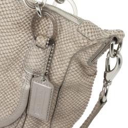 Pre Owned Coach Kristin Embossed Python Hobo