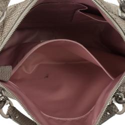 Pre Owned Coach Kristin Embossed Python Hobo
