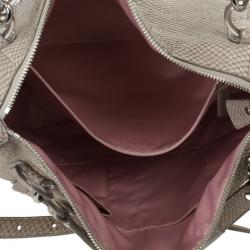 Pre Owned Coach Kristin Embossed Python Hobo