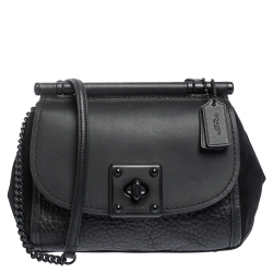 Coach Black Leather and Suede Drifter Crossbody Bag Coach TLC