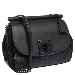 Pre Owned Coach Black Leather and Suede Drifter Crossbody Bag