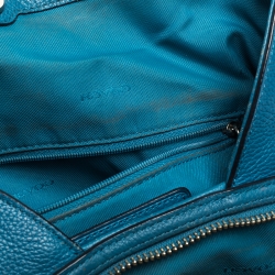 Pre Owned Coach Blue Leather Carriage Edie Shoulder Bag