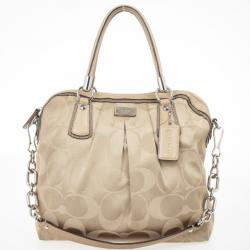 Pre Owned Coach Kristin Op Art Sateen Pleated Satchel