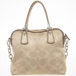 Pre Owned Coach Kristin Op Art Sateen Pleated Satchel
