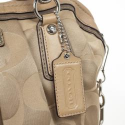Pre Owned Coach Kristin Op Art Sateen Pleated Satchel