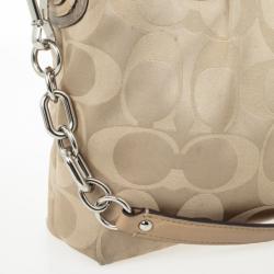 Pre Owned Coach Kristin Op Art Sateen Pleated Satchel