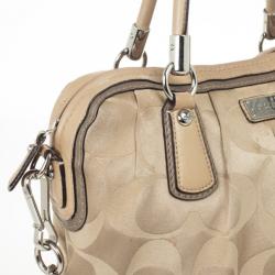 Pre Owned Coach Kristin Op Art Sateen Pleated Satchel