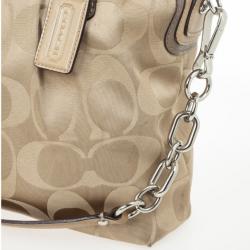 Pre Owned Coach Kristin Op Art Sateen Pleated Satchel