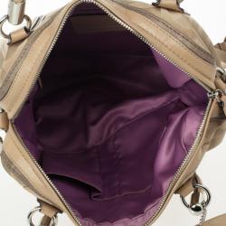 Pre Owned Coach Kristin Op Art Sateen Pleated Satchel