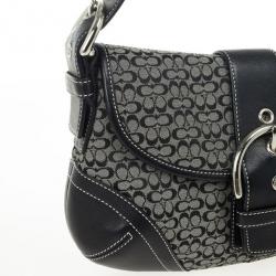 Pre Owned Coach Black Signature Soho Buckle Shoulder Bag