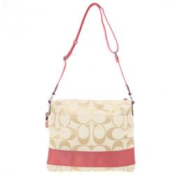 Pre Owned Coach Signature Stripe Cross Body Bag