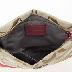 Pre Owned Coach Signature Stripe Cross Body Bag